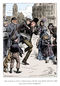 Scène uit A Christmas Carol van Charles Dickens, 1843