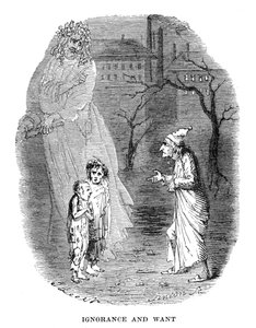 Scène uit A Christmas Carol van Charles Dickens, 1843 door Unbekannt
