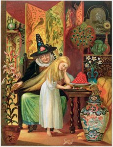 Scène uit het sprookje van Hans Christian Andersen, De Sneeuwkoningin, 1872 door Unbekannt