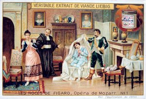 Scène uit Mozarts opera De Huwelijk van Figaro, 1786