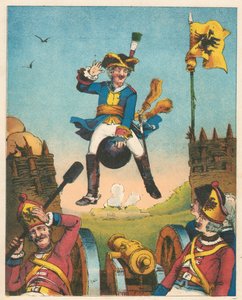 Scène uit De avonturen van Baron Munchausen door Rudolph Erich Raspe, ca. 1850