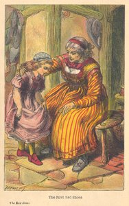 Scène uit De Rode Schoentjes van Hans Christian Andersen