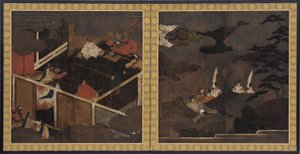 Scènes uit Het verhaal van Genji, Momoyama periode, late 16e eeuw door Unbekannt