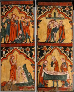 Scènes uit het leven van Christus: Arrestatie van Christus, Christus in Limbo, Afdaling van het kruis door Unbekannt