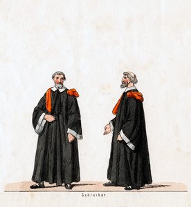 Schrijver, kostuumontwerp voor Shakespeares toneelstuk, Henry VIII, 19e eeuw