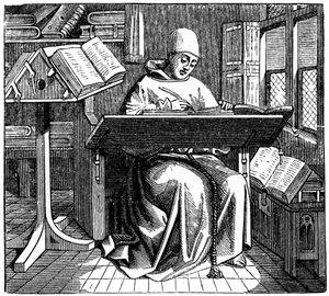 Schrijver of kopiist, 15e eeuw, 1870 door Unbekannt