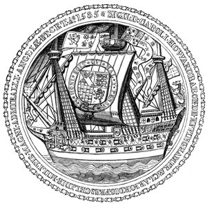 Zegel en handtekening van de Lord High Admiral, Charles, Lord Howard van Nottingham, 1585 door Unbekannt