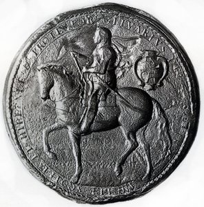 Zegel van het Protectoraat met Oliver Cromwell te paard door Unbekannt