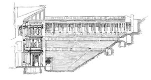 Sectie van het Gallo-Romeinse theater in Orange, Provence, Frankrijk, 1895 door Unbekannt