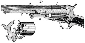 Doorsnede van de Colt-revolver, c1880 door Unbekannt