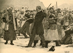 Inbeslagname van Sir William Macnaghten door Akbar Khan, Afghanistan, 1841 ca. 1890 door Unbekannt