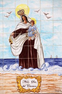 Senora del Carmen azulejo mozaïekpaneel, Malaga, Spanje