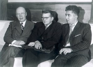 Sergei Prokofiev, Dmitri Shostakovich en Aram Khachaturian, Russische componisten, 1945