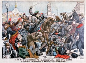 Hevige gevechten door de Liberale Beweging in Rusland, Sint-Petersburg, 1904 door Unbekannt