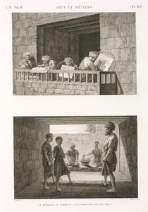 Borduren en viltmaken, Egypte, ca. 1798 door Unbekannt