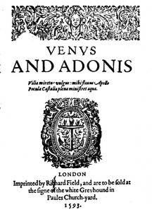 Shakespeares eerste gepubliceerde werk - 1e editie van Venus en Adonis, 1593, 1946