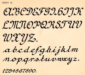 Blad 12, uit een portfolio van alfabetten, 1929 door Unbekannt