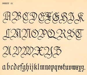 Blad 15, uit een portfolio van alfabetten, 1929 door Unbekannt