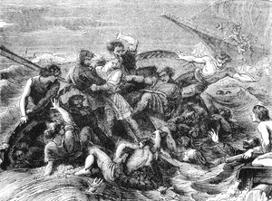 Scheepswrak van Prins Willem, zoon van Hendrik I, 1120, 19e eeuw door Unbekannt