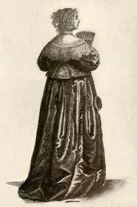 Toont de kleding van een Engelse dame, 1640, 1937 door Unbekannt