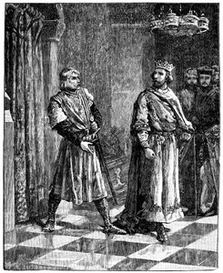 Simon de Montfort ruziet met Hendrik III, 1257, ca. 1880 door Unbekannt