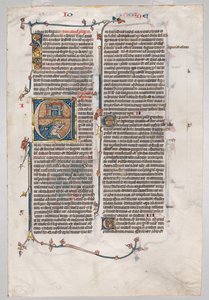 Enkel Blad uit een Bijbel: Initiaal E[t factum est] met Jona Verslonden door de Walvis, ca. 1290 door Unbekannt