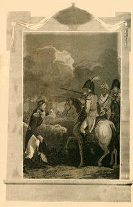 Sir Arthur Wellesley bevelvoerende bij de Slag bij Assaye