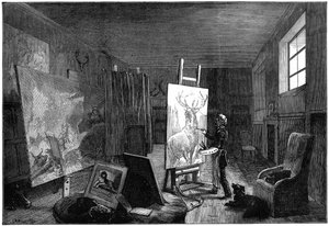 Atelier van Sir Edwin Landseer 1802-1873, Brighton, East Sussex, 1874 door Unbekannt