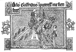 Sir Geoffrey Luttrell, zijn vrouw en schoondochter, 1340, 1892 door Unbekannt