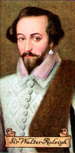 Sir Walter Raleigh, uit een serie sigarettenkaartjes, 1935 door Unbekannt