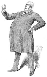 Sir William Harcourt in een fulminerend moment, 1890s door Unbekannt