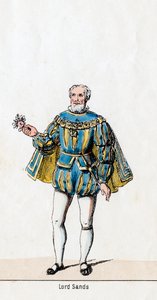 Sir William Sands, kostuumontwerp voor Shakespeares toneelstuk, Henry VIII, 19e eeuw