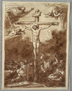Schetsboek Folio, De kruisiging, studie naar Ludovica Carracci door Unbekannt