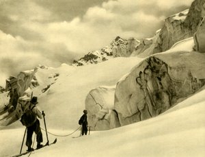 Skiën in Silvretta, Oostenrijk, ca. 1935