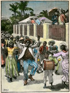 Slavernij emancipatie festival in Barbados, ca. 1880