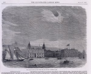 Zonsverduistering gezien boven het Koninklijk Observatorium, Greenwich, 1858 door Unbekannt