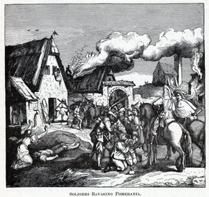 Soldaten die Pommeren plunderen
