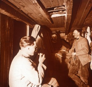 Soldaten in loopgraven, Genicourt, Noord-Frankrijk, ca. 1914-ca. 1918