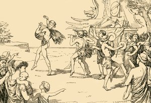 Sophocles leidt het koor van jongeren, 1890 door Unbekannt