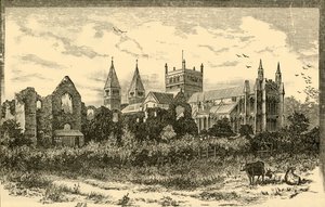 Southwell Minster en Ruïnes van het Paleis, 1898