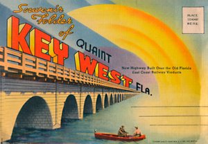 Souvenirmap van het pittoreske Key West Fla. - Nieuwe Snelweg door Unbekannt