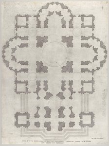 Speculum Romanae Magnificentiae: Plan van St. Pieter, 1549 door Unbekannt