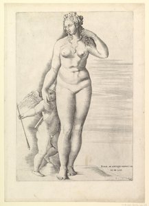 Speculum Romanae Magnificentiae: Venus en Eros door Unbekannt