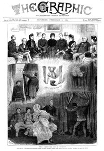 Geest ontmaskerd bij een seance in Londen, 1880 door Unbekannt