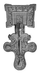 Vierkante fibula, uit Ragley Park, Warwickshire, 1893