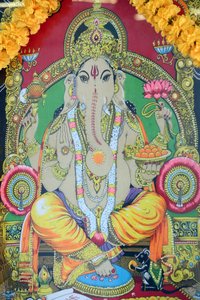 Sri Thenday Yutthapani Tempel. Ganesh. Schilderij. Ho Chi Minhstad. Vietnam door Unbekannt