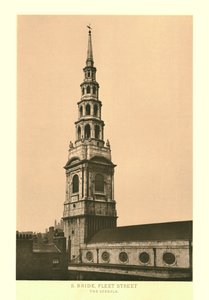 St Bride, Fleet Street, De Toren, midden-late 19e eeuw