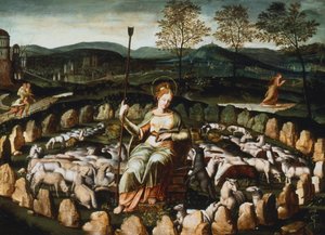 St Genevieve die haar Schapen Hoedt, 16e eeuw