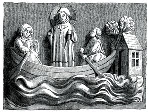 St. Julianus en St. Basilissa, zijn vrouw, vervoeren Christus in hun boot, 13e eeuw 1870 door Unbekannt