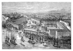 St Katherines Docks, Londen, eind 19e eeuw